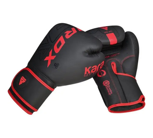 Рукавички боксерські з капою RDX F6 Kara Matte розмір 10 унцій, чорно-червоні