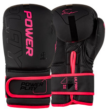 Боксерські рукавиці PowerPlay 3024 Ultra Mat Чорно-Рожеві 8 унцій