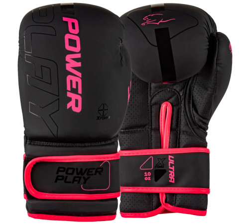 Рукавички боксерські PowerPlay 3024 Ultra Mat розмір 8 унцій, чорно-рожеві