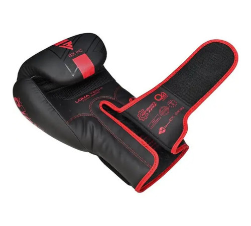 Рукавички боксерські з капою RDX F6 Kara Matte розмір 14 унцій, чорно-червоні