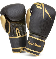 Боксерські рукавиці Reebok Boxing Gloves 10 унцій, чорно-золотисті