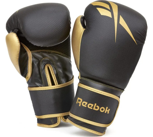 Боксерські рукавиці Reebok Boxing Gloves 10 унцій, чорно-золотисті