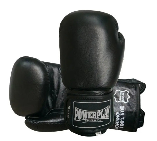 Рукавички боксерські шкіряні PowerPlay 3088 Impulse 12 унцій, чорні