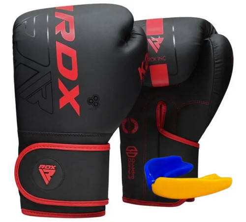 Рукавички боксерські з капою RDX F6 Kara Matte розмір 16 унцій, чорно-червоні