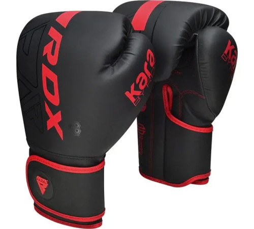 Рукавички боксерські з капою RDX F6 Kara Matte розмір 16 унцій, чорно-червоні