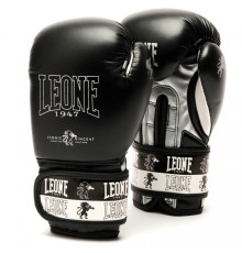 Рукавички боксерські дитячі Leone Iconic 6 унцій, чорно-сріблясті