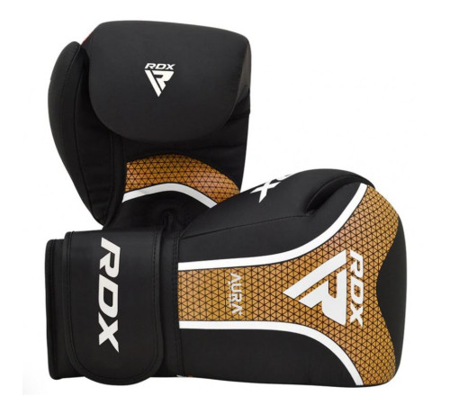 Рукавички боксерські RDX T17 Aura 12 унцій, чорно-золотисті