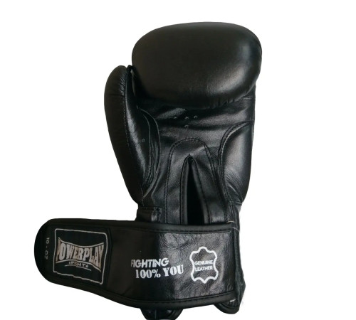 Рукавички боксерські шкіряні PowerPlay 3088 Impulse 16 унцій, чорні