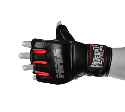 Рукавички для MMA PowerPlay 3053 розмір S/M, чорно-червоні