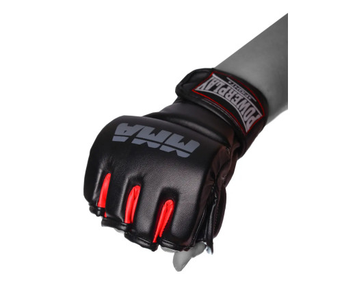 Рукавички для MMA PowerPlay 3053 розмір S/M, чорно-червоні