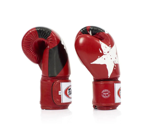 Рукавички боксерські з бинтами Fairtex BGV1 Nation Print 12 унцій, червоні