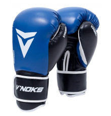 Рукавички боксерські  V`Noks Lotta Blue 10 унцій, чорно-сині