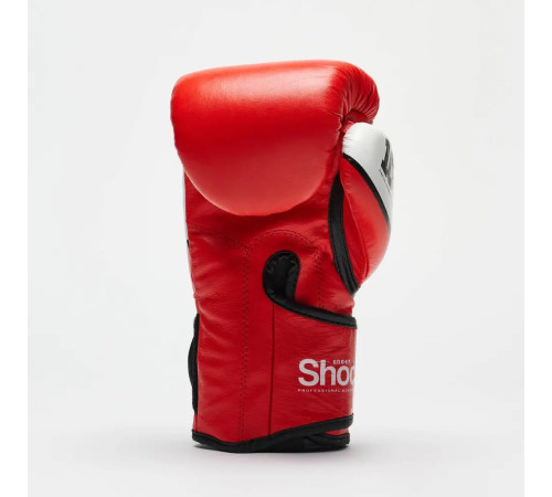 Рукавички боксерські шкіряні з бинтами Leone GN047 SHOCK розмір 12 унцій, червоні