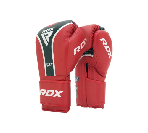 Рукавички боксерські з капою RDX AURA PLUS T-17 розмір 14 унцій, червоно-чорні