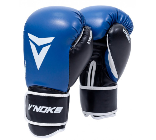 Рукавички боксерські V`Noks Lotta 12 унцій, чорно-сині