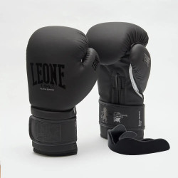 Рукавички боксерські з капою Leone GN059 розмір 10 унцій, чорно-білі
