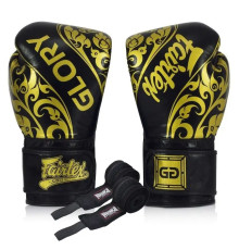 Рукавички боксерські з бинтами Fairtex BGVG2 Velcro розмір 12 унцій, чорні