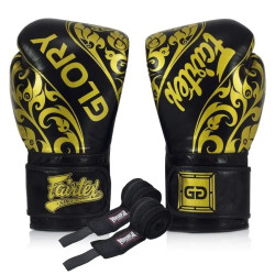 Рукавички боксерські з бинтами Fairtex BGVG2 Velcro розмір 12 унцій, чорні