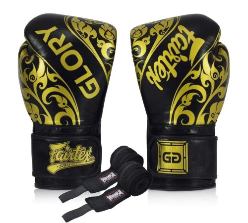 Рукавички боксерські з бинтами Fairtex BGVG2 Velcro розмір 12 унцій, чорні