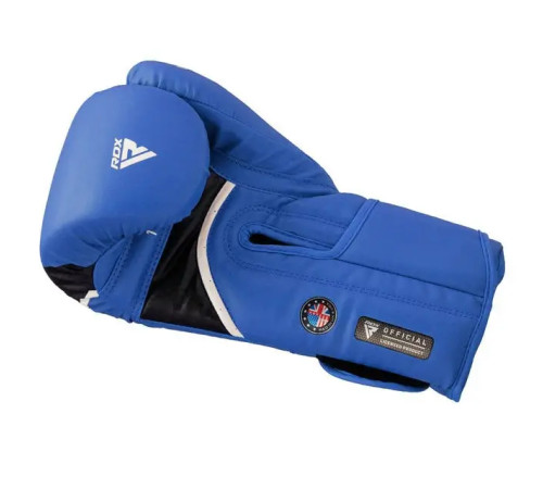 Рукавички боксерські з капою RDX AURA PLUS T-17 розмір 12 унцій, синьо-чорні