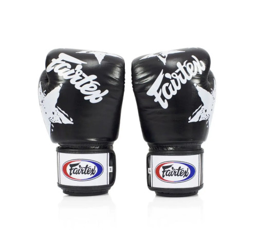 Рукавички боксерські з бинтами Fairtex BGV1 Nation Print 12 унцій, чорні