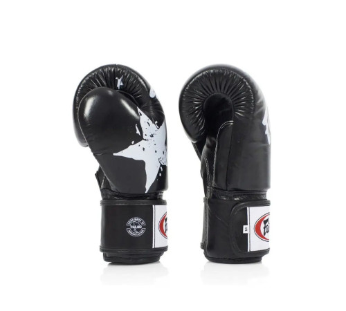 Рукавички боксерські з бинтами Fairtex BGV1 Nation Print 12 унцій, чорні