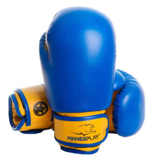 Рукавички боксерські  PowerPlay 3004 JR Classic 8 унцій, синьо-жовті