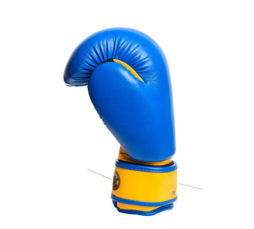 Рукавички боксерські PowerPlay 3004 JR Classic 8 унцій, синьо-жовті