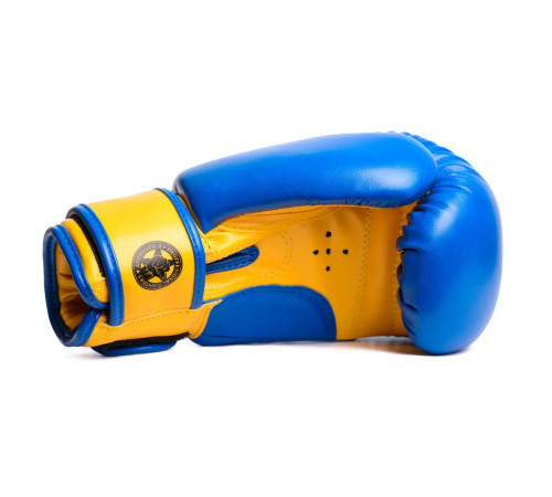 Рукавички боксерські PowerPlay 3004 JR Classic 8 унцій, синьо-жовті
