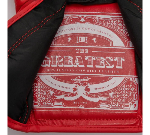 Рукавички боксерські з бинтами Leone GN111 THE GREATEST розмір 16 унцій, червоні