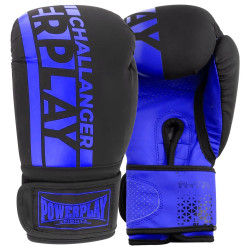 Рукавички боксерські PowerPlay 3086 Challenger Matt розмір 10 унцій, чорно-сині