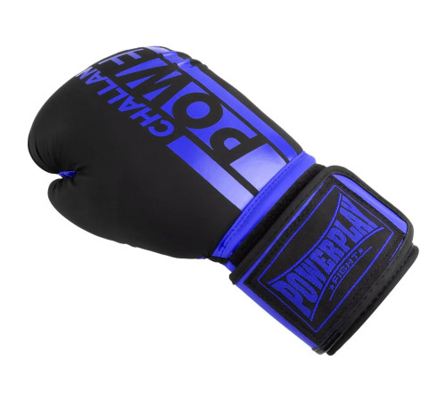 Рукавички боксерські PowerPlay 3086 Challenger Matt розмір 10 унцій, чорно-сині