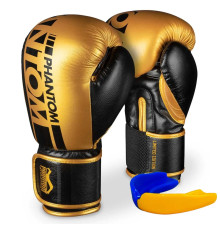 Рукавички боксерські з капою Phantom APEX Elastic 16 унцій, чорно-золотистий
