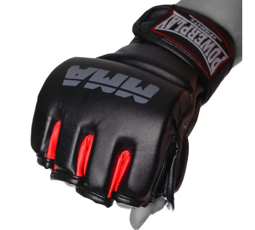 Рукавички для MMA PowerPlay 3053 розмір L/XL, чорно-червоні