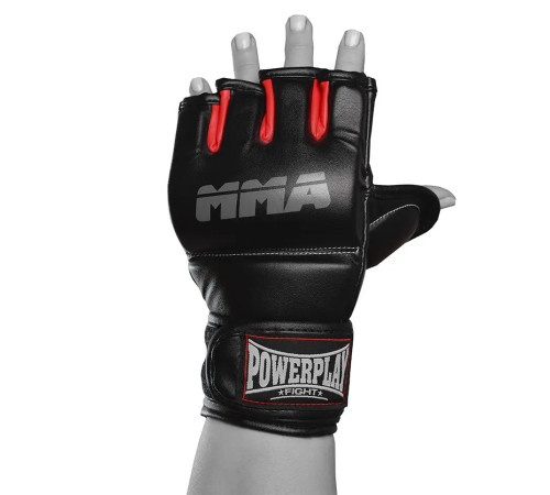 Рукавички для MMA PowerPlay 3053 розмір L/XL, чорно-червоні