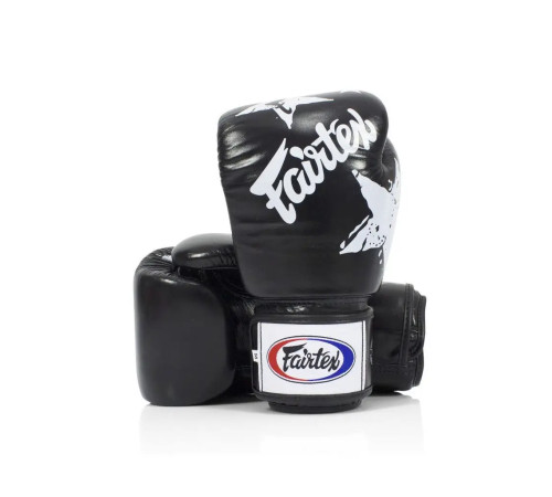 Рукавички боксерські з бинтами Fairtex BGV1 Nation Print 16 унцій, чорні