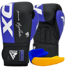 Рукавички боксерські з капою RDX F4 Hook&Loop розмір 10 унцій, чорно-сині