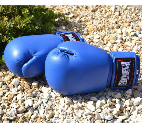 Рукавички боксерські PowerPlay 3004 Classic 14 унцій, сині
