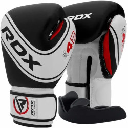 Рукавички боксерські дитячі з капою RDX 4B Robo Kids розмір 6 унцій, чорно-білі