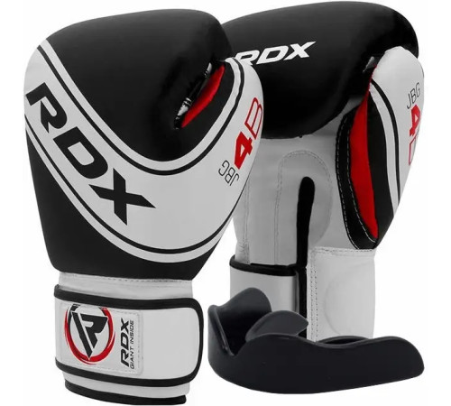 Рукавички боксерські дитячі з капою RDX 4B Robo Kids розмір 6 унцій, чорно-білі