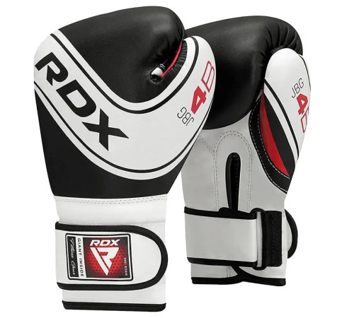 Рукавички боксерські дитячі з капою RDX 4B Robo Kids розмір 6 унцій, чорно-білі