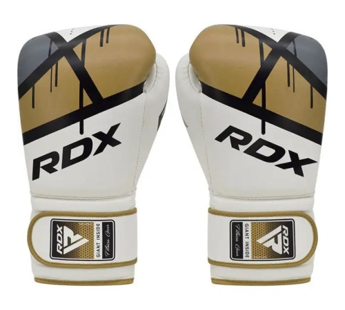 Рукавички боксерські з капою RDX F7 Ego розмір 8 унцій, біло-золотисті