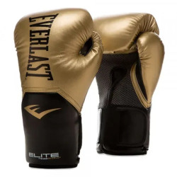 Боксерські рукавиці Everlast ELITE TRAINING GLOVES 10 унцій, чорно-золотисті