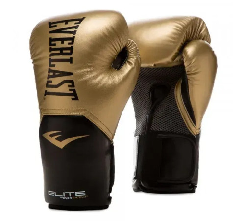 Боксерські рукавиці Everlast ELITE TRAINING GLOVES 10 унцій, чорно-золотисті