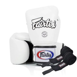 Рукавички боксерські з бинтами Fairtex BGV1 12 унцій, білі