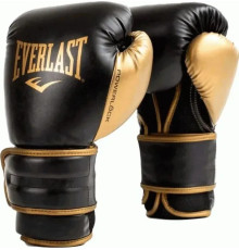Боксерські рукавиці EVERLAST POWERLOCK 2R TRAINING GLOVE 16 унцій, чорно-золотистий