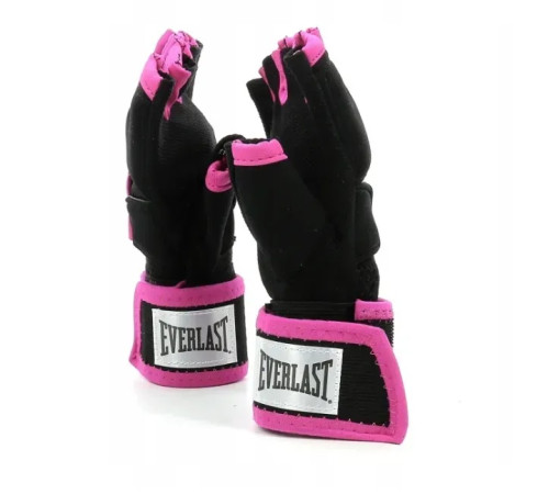 Рукавички боксерські Everlast EVERGEL HAND WRAPS розмір M/L, чорно-рожеві