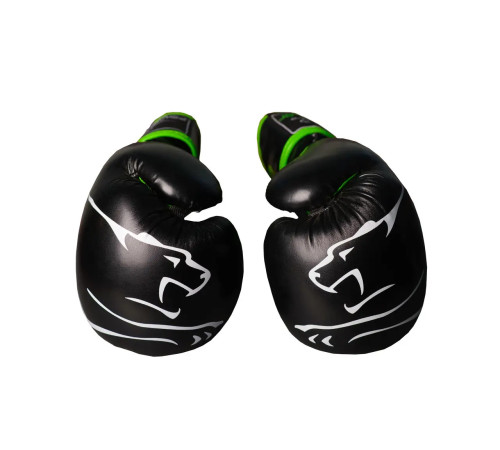 Рукавички боксерські PowerPlay 3018 Jaguar 12 унцій, чорно-зелені