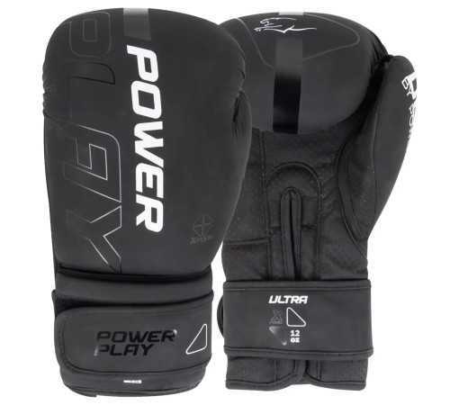 Рукавички боксерські PowerPlay 3024 Ultra Mat розмір 16 унцій, чорно-білі