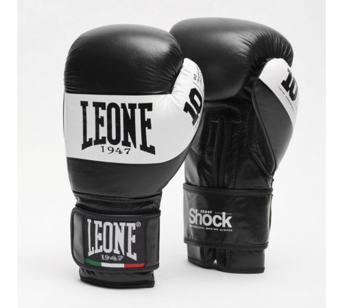 Рукавички боксерські Leone Shock 16 унцій, чорно-білі